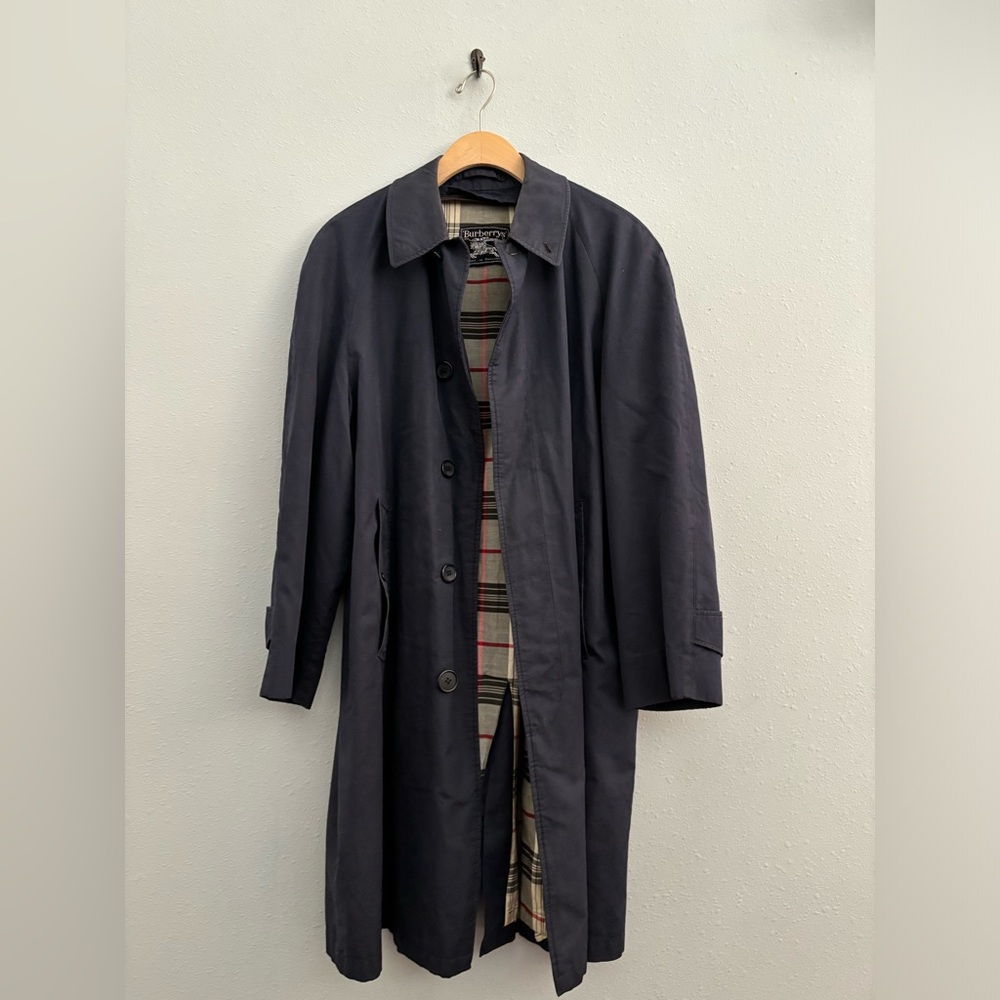 Vintage Burberry Coat Navy Blue